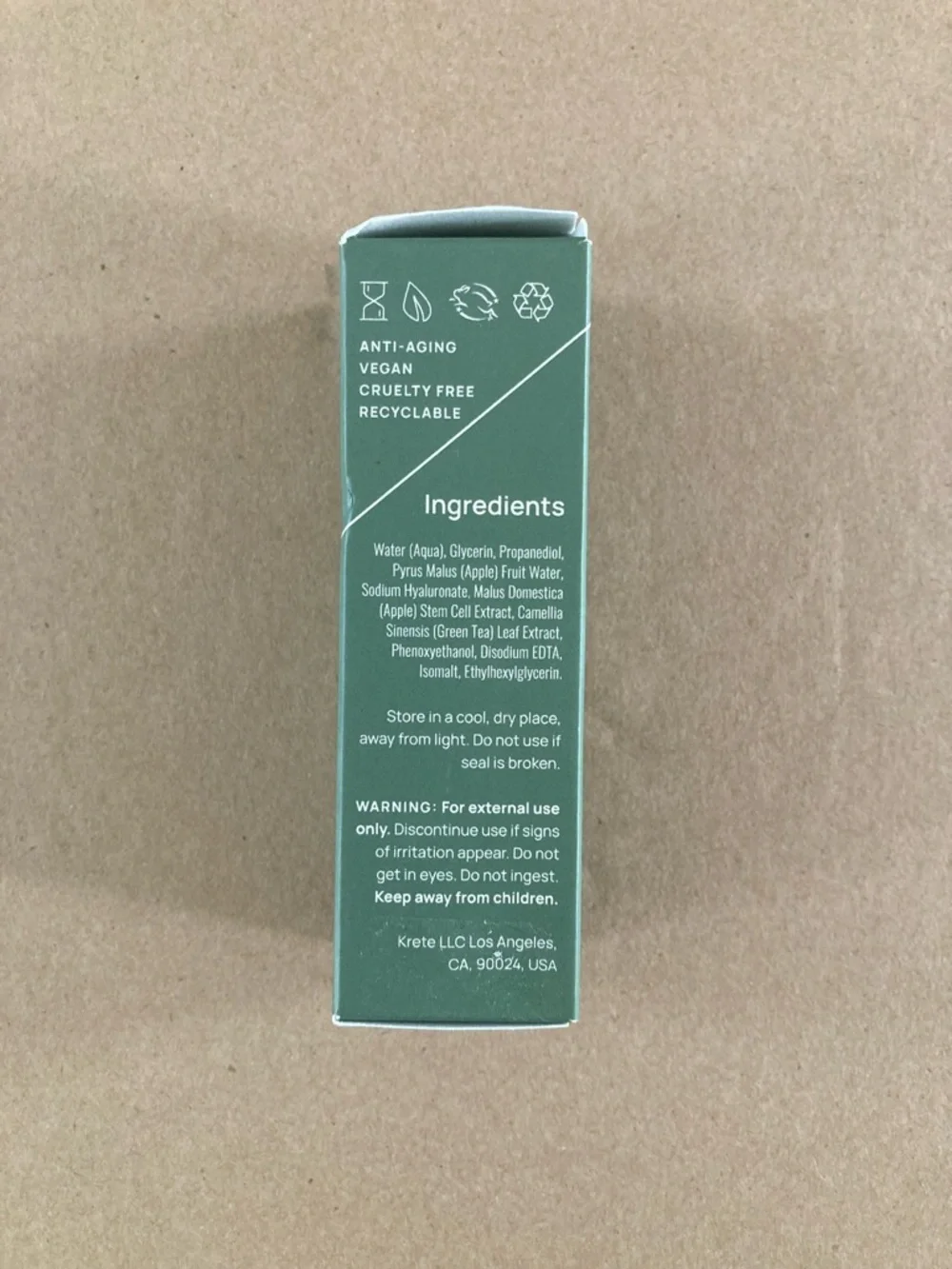 KRETE Hydrating Facial Serum for Men NWT Apple Stem Cell Extract 1 oz